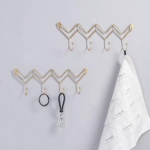 JSEIAJB Golden Geometry Wall Decoration Hanging Hook Clothes Hat Key Metal Wall Storage Hanger for Home(D)