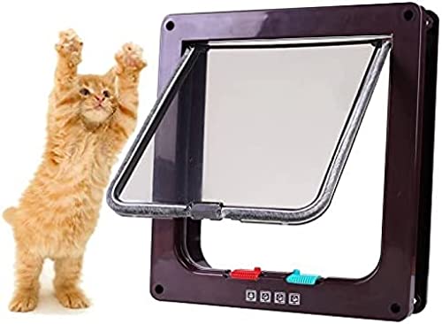 Porta Magnética Para Animais De Estimação Com Aba De Gato Com Trava De Torção De 4 Vias, Fácil Insta