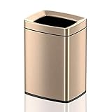 LEASYLIFE 10L/2.6 Gallon Metal Square top Open Trash can, Bathroom Garbage can, Hotel,Kitchen,...