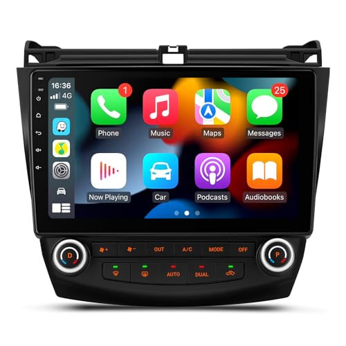 XTRONS for 2003 2004 2005 2006 2007 Honda Accord Radio, Android 13 Octa Core Car Stereo, 10.1 Inch IPS Touch Screen GPS Navigation for Car Bluetooth Head Unit Built-in DSP Car Play Android Auto 4G LTE
