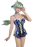 haikyuu Women Anime Inspired One Piece Swimsuit Cosplay Derivative Bathing Suit Lace Up Tummy Control Swimwear (as1, Alpha, m, Regular, Regular, Standard, Dark Blue)