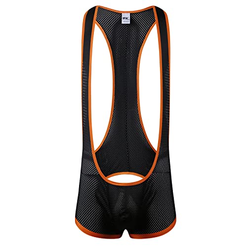 Men's Tank Top One Piece Wrestling Singlet Bodysuit Jumpsuit Leotard Mini Boxer Briefs Underwear