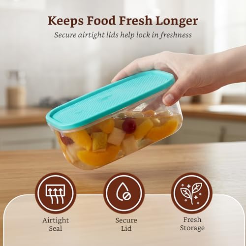 Image of Amazon Brand - Solimo Plastic Container Set with Airtight Lids | BPA-Free | Microwave & Dishwasher Safe | Kitchen Storage Containers | Set of 15