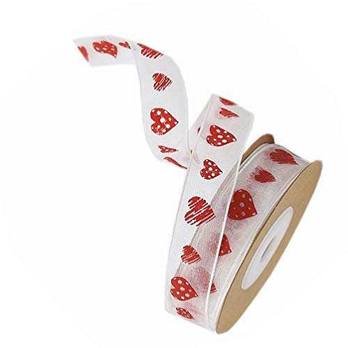 Minkissy 1 Roll of 10M Valentines Day Gift Ribbons Heart Printed Ribbon for Wedding Valentines Day Gift Wrapping DIY Crafts (Pattern 6) - Image 4