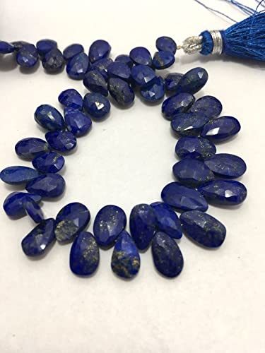 Fil perles lapis lazuli facettées briolette poire 5x7-6x9mm pierres semi précieuses bijoux