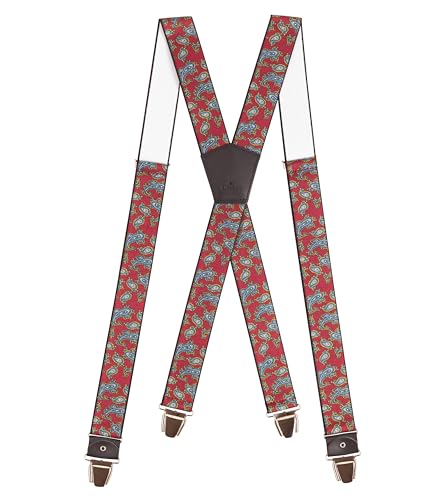 PIERROT Tirantes Premium para Hombre - Elástico Reforzado, Acabados de cuero y Clips Extra Fuerte - Garantía de por vida - Tirantes para Pantalones - Una Talla Para Todos