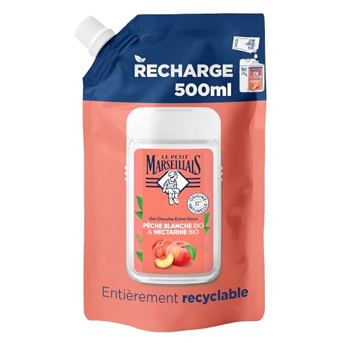Le Petit Marseillais | Recharge Gel Douche Extra Doux Pêche Blanche Bio & Nectarine Bio (écopack...
