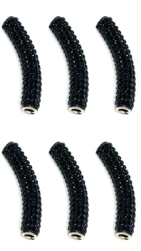 Cazqgoy 6 stycken dekorativa skospännen, strass för gör-det-själv-skotillbehör, Shoelaces dekorativt spänne, svart, 4cm