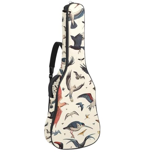 Sac à dos pour guitare étanche à motif oiseaux, idéal pour vos répétitions en ville