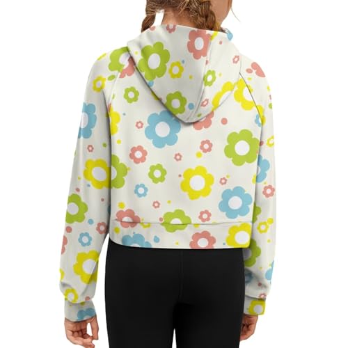 Girls Raglan Sweatshirts Cropped Hoodie Pullover Long Sleeve Hoodies with Pockets Casual Tops for Kids 5-14Y2