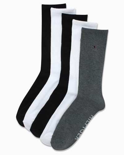 Tommy Hilfiger Mens 5 Pack Soft Cushioned Athletic Crew Socks | Breathable Moisture Wicking Yarn With a Padded Footbed and Targeted Arch Support, All Day Comfort for Running, Gym and Sports - image 4