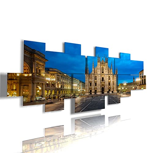 duudaart quadro milano duomo di notte moderno e multilivello 3d quadri moderni mondo città italiane skyline chiese stampa da parete per soggiorno camera letto