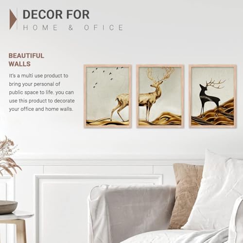 Image of kotart Painting for Wall Decoration - Modern Art Wall Decor Framed Painting for Living Room Bedroom - Framed Wall Posters /Paintings with Frame Set of 3-D (Art 3, 13x17 inch)