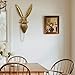 montresor Animal Head Wall Art Sculptures PU Foam Material (NOT RESIN) 16 inchs Gold Rabbit Wall Decor Art for Whimsigoth Home Wall Decor Lightweight Accent Wall Hanging Room Decor
