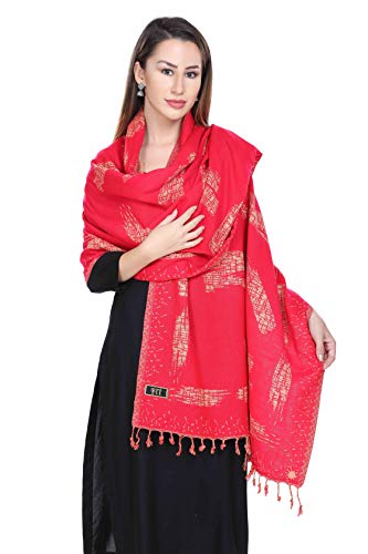 Image of KRITI Paisley Design Woollen Beige Color Shawl For Women