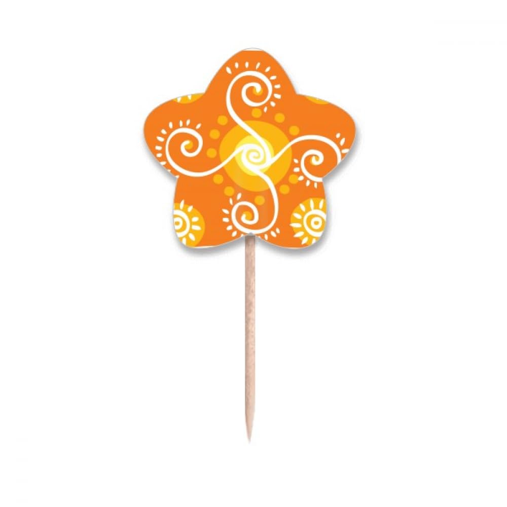 Cure-dents totems mexicains orange avec drapeaux étoiles pique apéritif cocktail