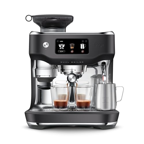 Sage - The Oracle Dual Boiler Bean to Cup Coffee Machine with Manual and Automatic Milk Frother 45 Grind Settings - 16 Pre-Set Recipes Incl. Espresso Cappuccino Flat White - Black Truffle