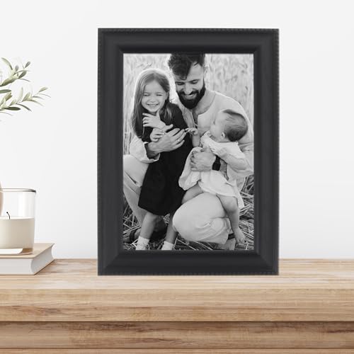 Image of Lawrence Frames Classic Bead Picture Frame, 4x6, Black