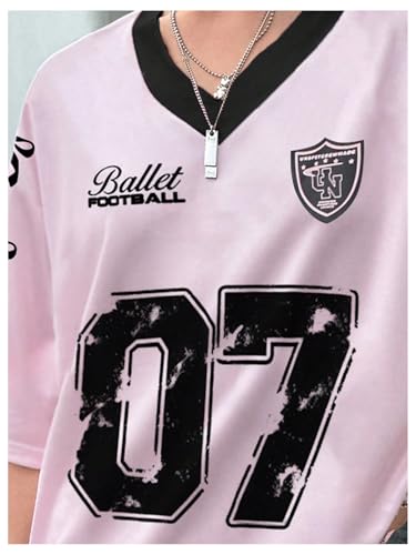 SOLY HUX Girl's Jersey Shirts Short Sleeve V Neck Oversized T-Shirts Number Graphic Summer Tops4