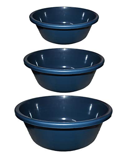 Image of Multipurpose Round Plastic Solid Mixing Bowl Set of 3 (Multicolor)