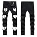 Cambkatl Men's JeansStylish Broken Heart/Butterfly Printed Slim Fit Stretch Denim Pants Designer Fashion Streetwear
