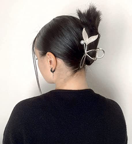 Hair Claw Clips For Women Mermaid Pearl 2Pcs Large Non-Slip Strong Metal Hair Clips Blue Hold Hair Jaw Clips Acetate Hair Claws Big Fish Occean Clips Cute Hair Clips Headwear Gifts #TOP2