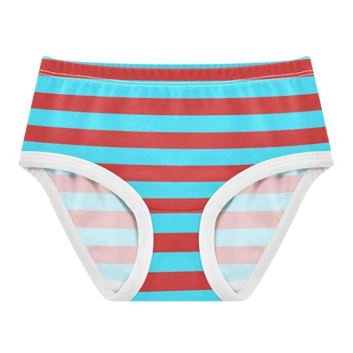 Red Teal Stripe Toddler Girls's Underwear 2T