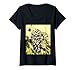 Damen Kletternde windgeblasene Glyzinienrebe Acrylmalerei T-Shirt mit V-Ausschnitt