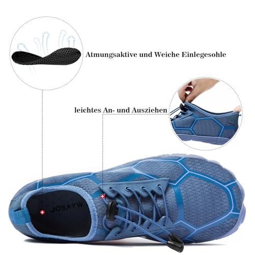 Image of Men's Hike Barefoot Quick-Dry Sports Shoes Wide Toe Aqua for Swim Diving Surfing Kayaking Pool Beach Walking