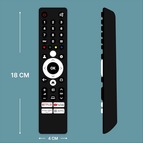 Image of BLACKSHEEP Compatible for Onida Smart Tv Remote - Without Voice - Hot Keys YouTube, Prime Video, Apps and Netflix Use for LCD LED OLED QLED UHD 4K Android TVs
