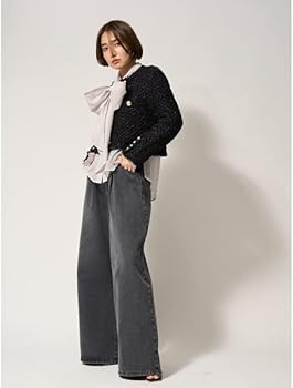 Amazon | [フレイ アイディー] ツイードニットカーディガン FWNT231091