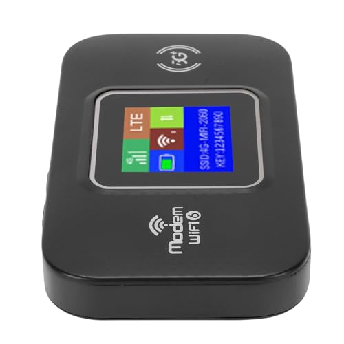 Image of CHICIRIS 4G WiFi Hotspot, 300Mbps Dual SIM Card Slot Portable Travel Router with Color LED Display, 12H Battery Life for Smartphones Tablets Laptops (Black)