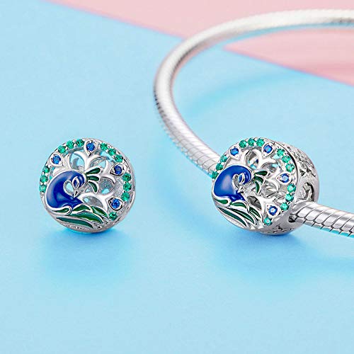 Peacock Charm 925 Sterling Silver Bird Peacock Charm Birds Charms fit Many Other European Charm Bracelet2