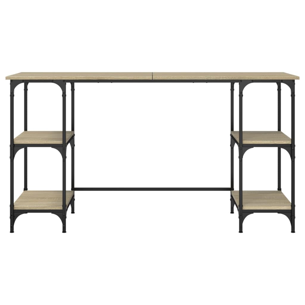 Tavolo Salvaspazio Scrivania Gaming Tavolo Consolle Scrivanie Gaming Scrivania Rovere Sonoma 140x50x75cm Metallo e Legno Multistrato per Studio Camera Da Letto Sala Studio Soggiorno
