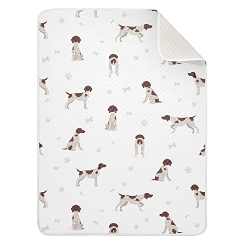 Image of Swaddle Blanket German Shorthaired Pointer Cotton for Infants, Receiving, Lightweight Soft Swaddling for Crib, Stroller, Nursery, Puppy, 30x40 in