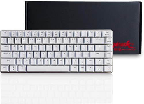 Image of LexonElec Wired Gaming Keyboard AK33 Blue LED Backlit 82 Keys USB Mechanical Pro Gamer Keypad for Office Typists Playing Games (Black Switch,White)