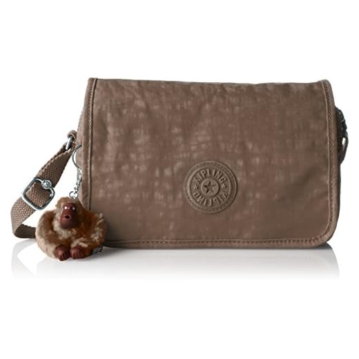 KiplingDelphin N - Borsa a tracolla donna , grigio (Grey (Warm Grey)), Taglia unica