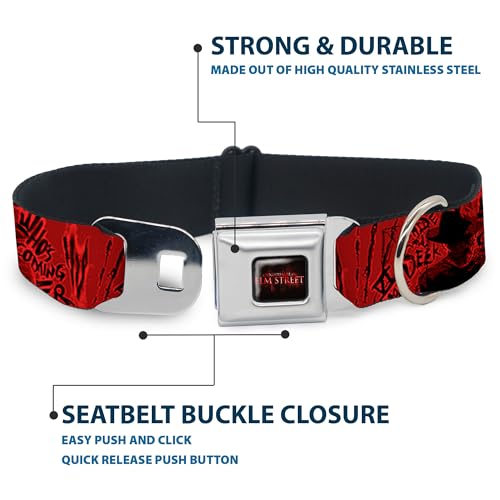 Collier Buckle-Down réglable de 27 à 43 cm pour chien de taille moyenne rouge