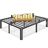 18 inch King Size Bed Frame with Round Corner Legs and Headboard Hole Mattress Slide Stopper 3500 lbs Heavy Duty Metal Platform,Steel Slat Support,No Box Spring Needed,Easy Assembly,Noise Free
