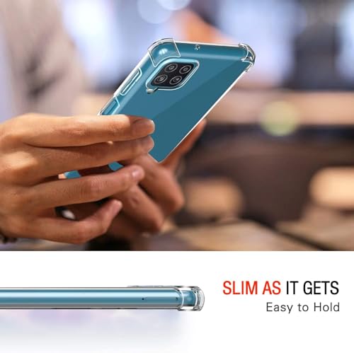 Image of Lustree Back Cover Transparent Case Compatible with Samsung Galaxy A12 | Clear + TPU Case with 4 Corner Air Cushion Protection & Camera Protection | Slim& Stylus Cover