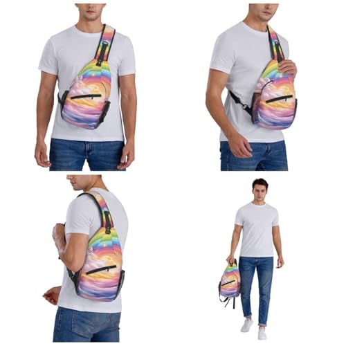 Bolso cruzado colorido para pecho para hombre y mujer miniatura 7