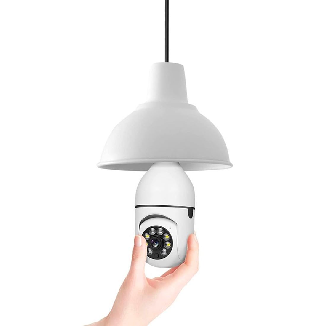 Mediawave Store - 4 pz Telecamera Wi-Fi, Camera Nascosta, Lampada Esterno, Interno, Lampadina Zoom Cam, Sicurezza Casa, Visione Notturna,Audio Bidirezionale, Controllo da Remoto