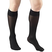 GoodSense Omeprazole Delayed Release Tablets 20 mg 42 Count and Truform Sheer Compression Stockings Womens Knee High 8-15 mmHg Black Medium