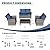 VONZOY 4 Pieces Patio Furniture Set, Wicker Outdoor Sectional Sofa Couch Sets, PE Rattan Patio Conversation Sets for Balcony, Porch, Pool, Blue