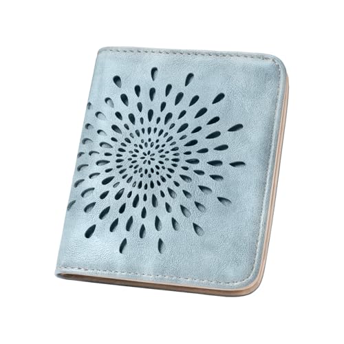 APHISON Womens Wallet, Slim Small Wallet for Women RFID Wallet Women Sunflower Leather ID Credit Card Holder whit Zipper Coin Pocket Bifold Compact Wallet