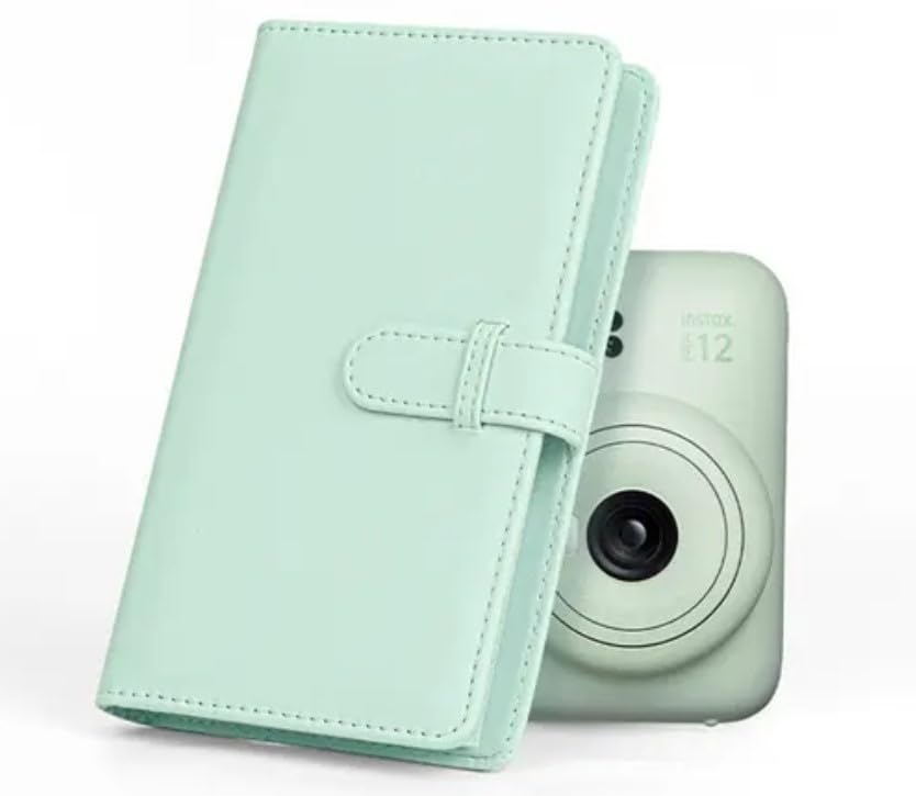 Image of 108 Pockets Mini Film Photo Album Book for 3x2 inch Fujiflim Instax Mini Evo Hybrid 7s 8 25 50s 90 / Pringo 231 / Instax SP-1 / Polaroid PIC-300P / Z2300 Films (Mint Green)