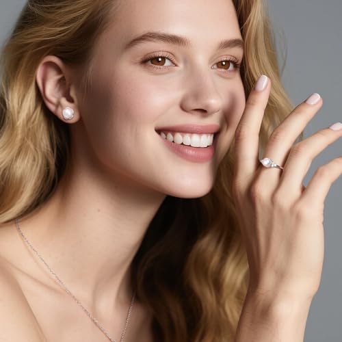 la luen Real Pearl Ring,Natural Freshwater Adjustable Open Pearl Ring Bridesmaid Wedding Bride Handmade Jewelry Gifts for Women Everyday Wear3