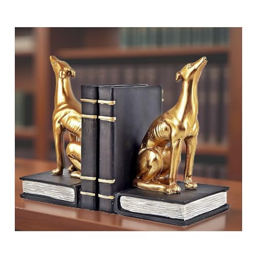 Bellaa 24209 Decorative Books Bookends Greyhound Dog Animal Book Ends