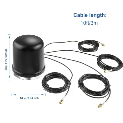 Image of 4x4 MIMO Omnidirectional Low Profile Wide-Band 4G LTE 5G Magnetic Base External Antenna for Boosts Performance of 4G /5G Routers Gateways Hotspot Verizon AT&T T-Mobile RV Home Internet, Slinkdsco
