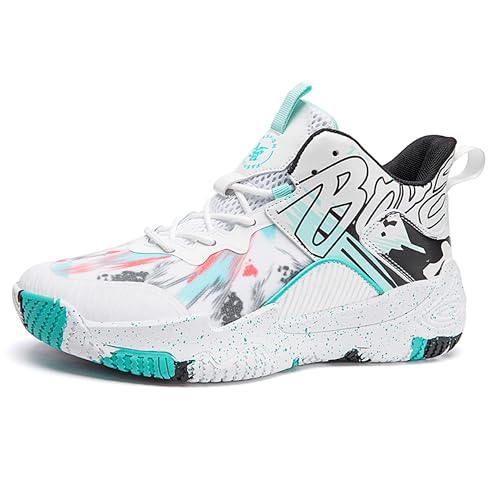 Men's Basketball Shoes Lightweight Breathable Training Shoes Outdoor Sports Shoes Training Shoes Green Size 9.5